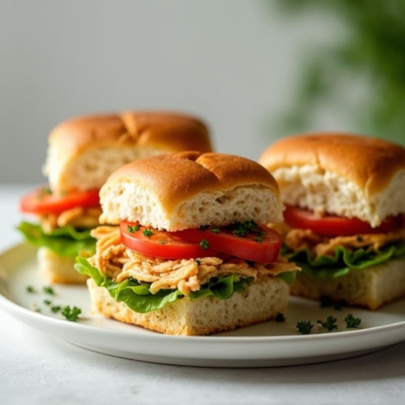 Herb-Seasoned Shredded Chicken Sliders