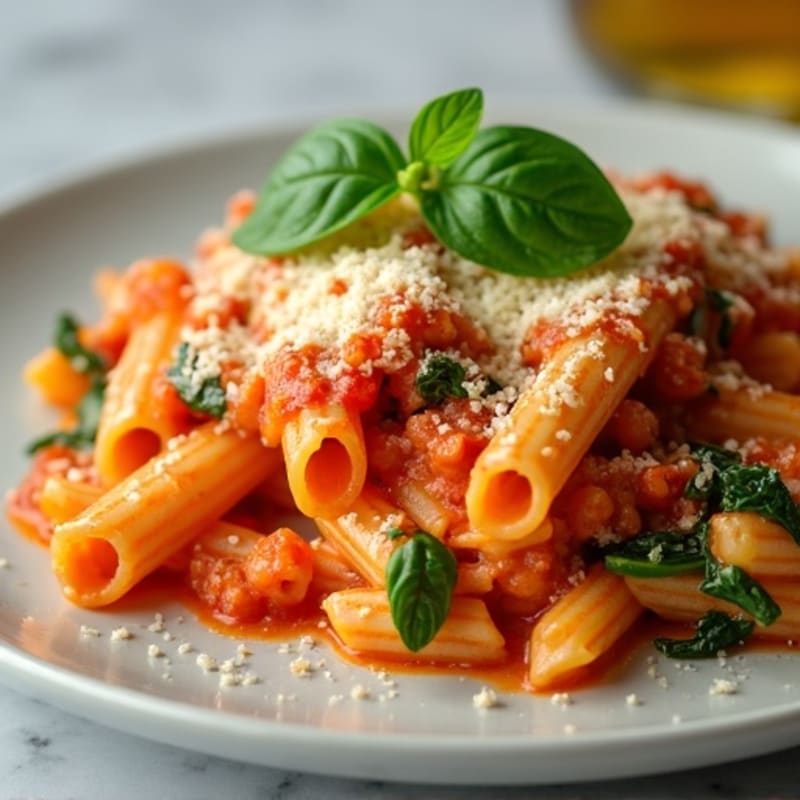 Lean Turkey Baked Ziti with Zucchini and Spinach