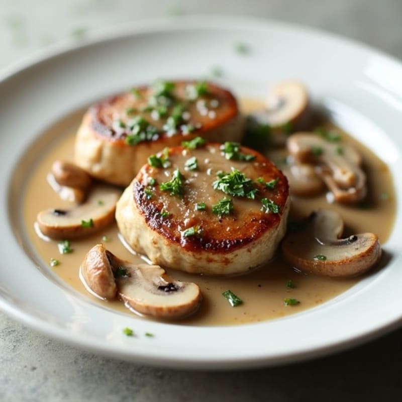 Pan-Seared Beef Medallions with Creamy Mushroom Sauce