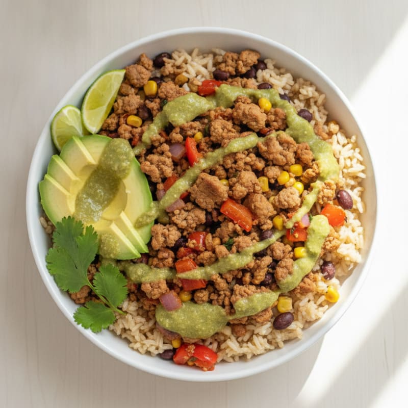 Ground Turkey Mexican Rice Bowl