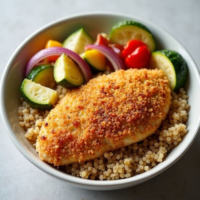 Crispy Chicken and Roasted Vegetable Power Bowl