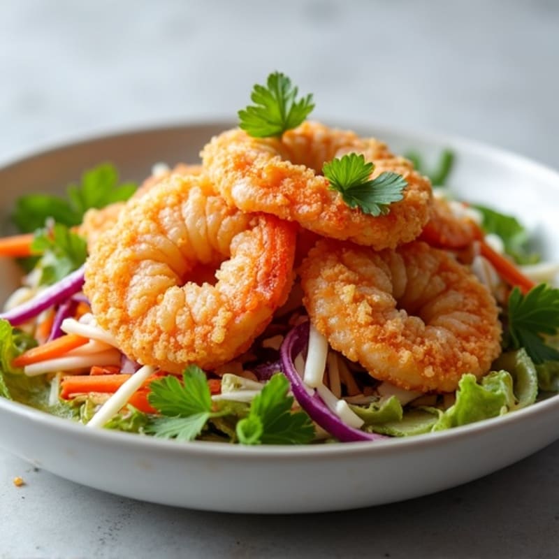 Crispy Zesty Shrimp with Crunchy Slaw