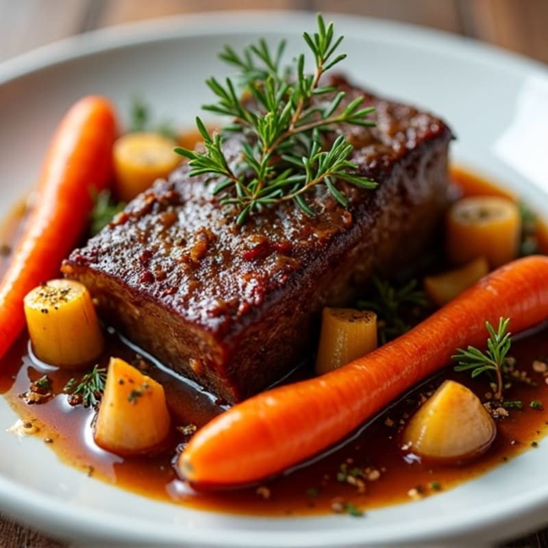 Red Wine Braised Short Ribs with Root Vegetables