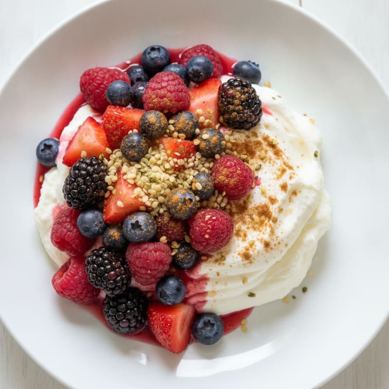 Vanilla Greek Yogurt with Berry Topping