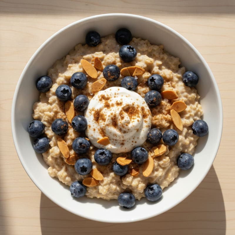 Blueberry Almond Protein Oats