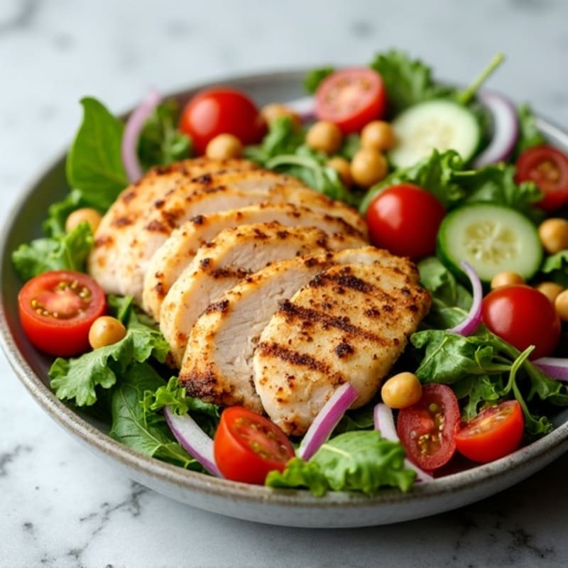 Grilled Turkey Breast Salad with Crunchy Chickpeas