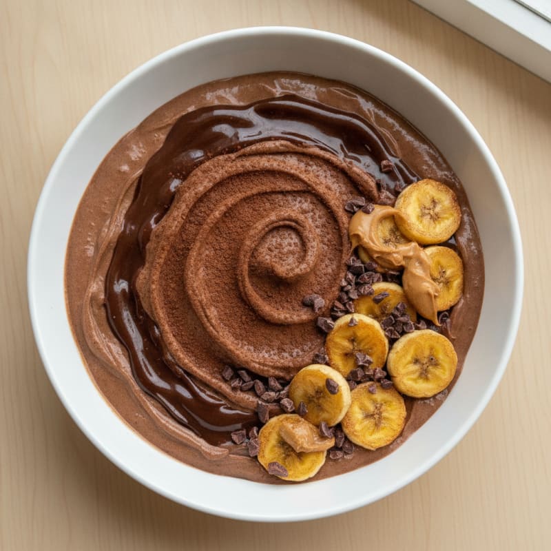 Chocolate Protein Smoothie with Peanut Butter and Banana