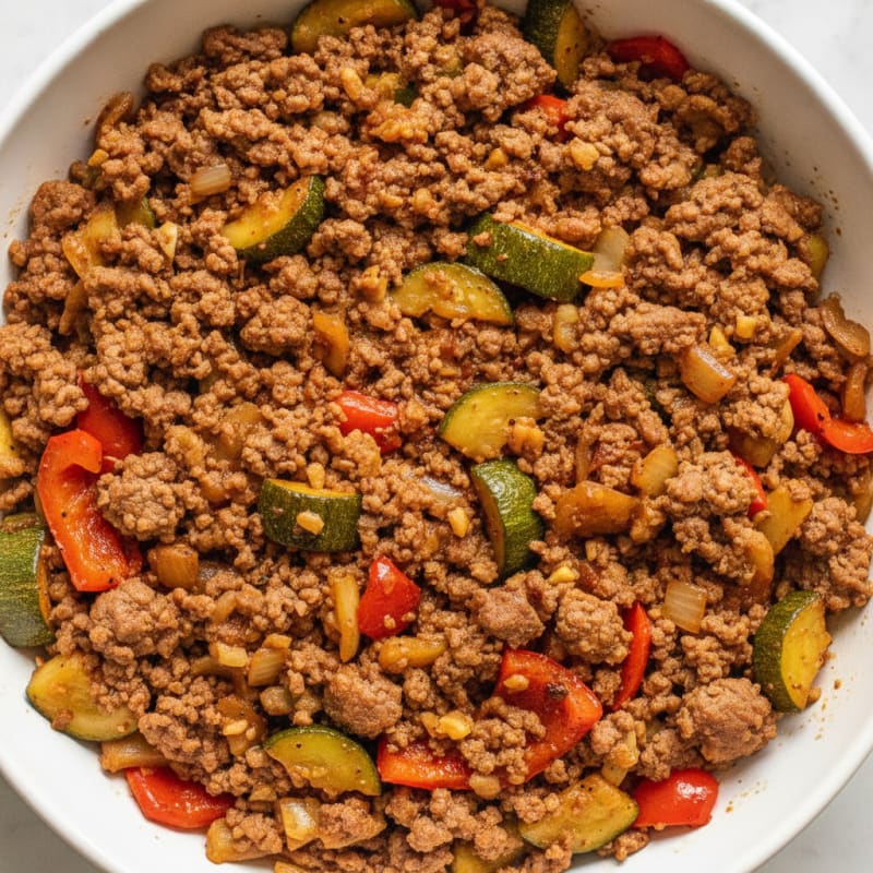Lean Ground Beef and Vegetable Skillet