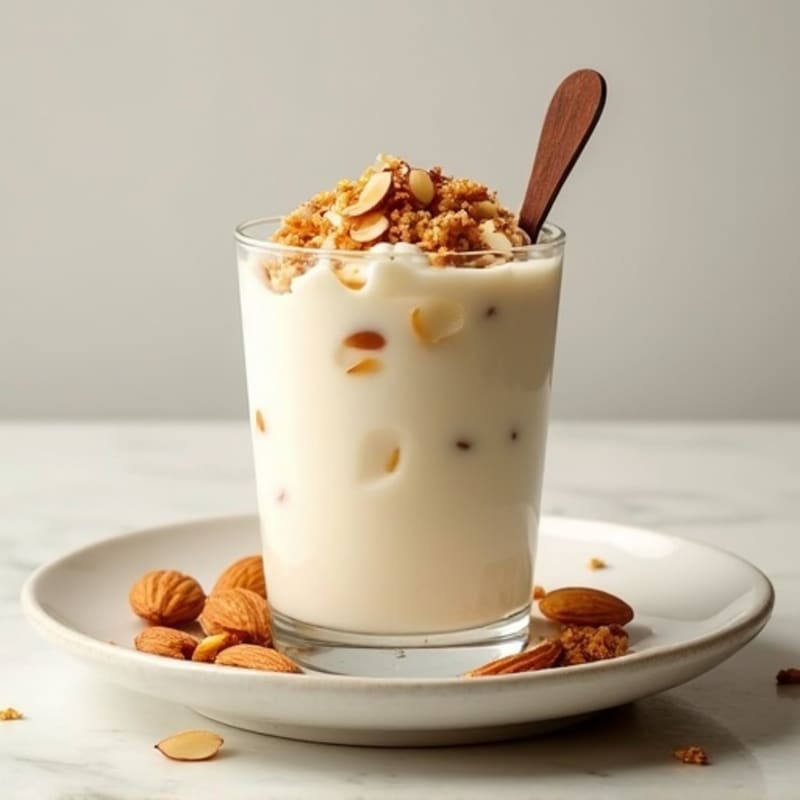 Vanilla Protein Yogurt Parfait with Sliced Almonds