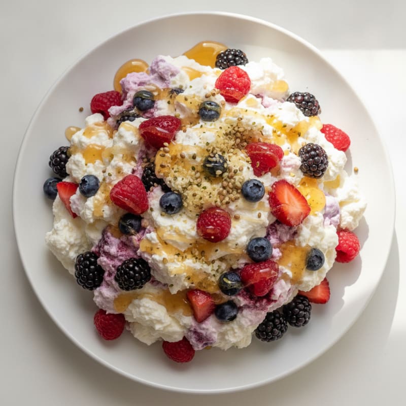 Silky Greek Yogurt Protein Mousse with Mixed Berries