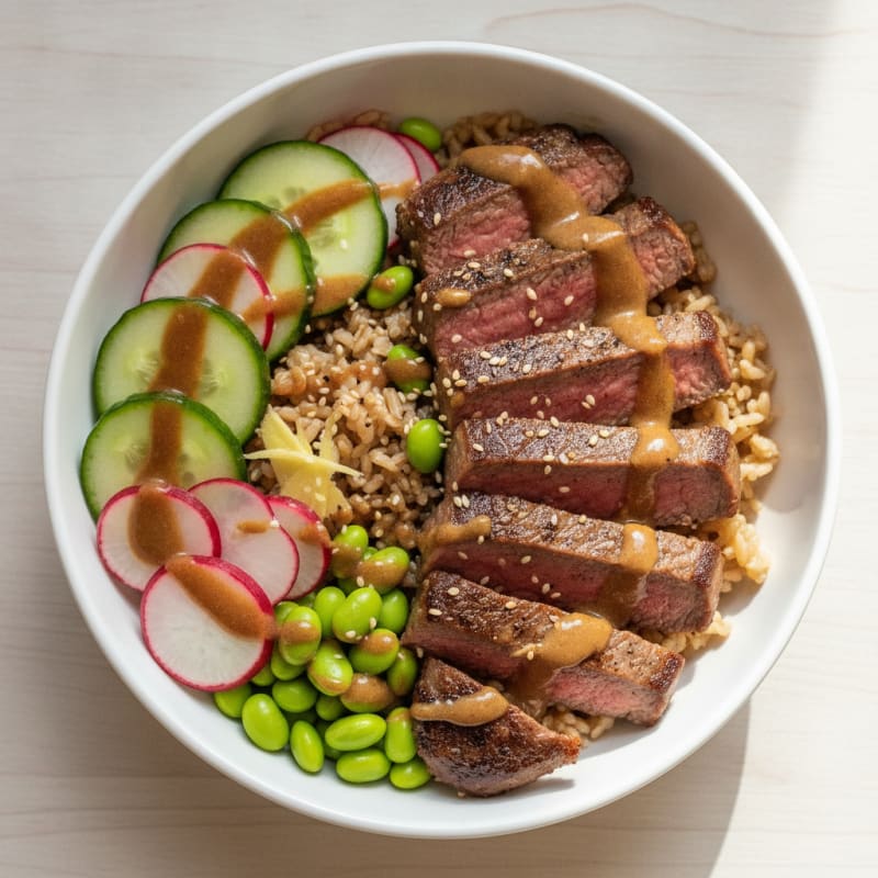 Seared Steak Poke Bowl