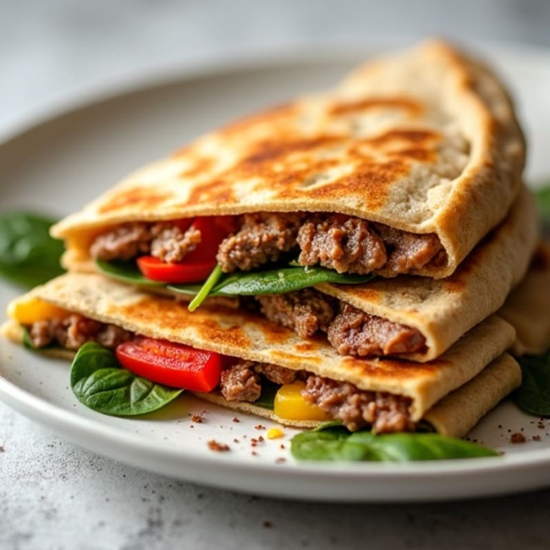 Crispy Lean Steak and Veggie Whole Wheat Quesadillas