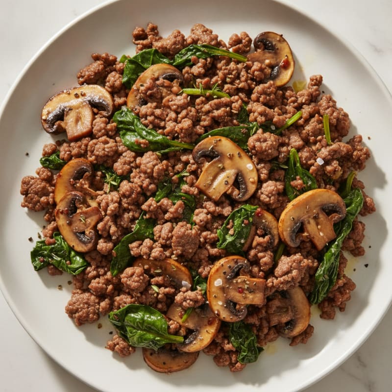 Savory Ground Beef and Mushroom Skillet
