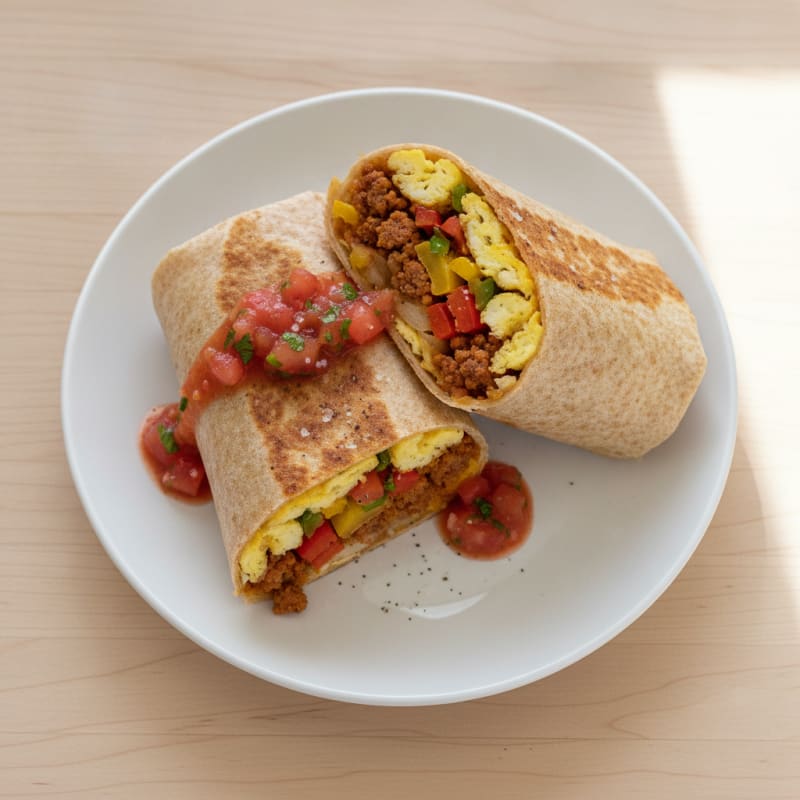 Loaded Breakfast Burrito with Chorizo