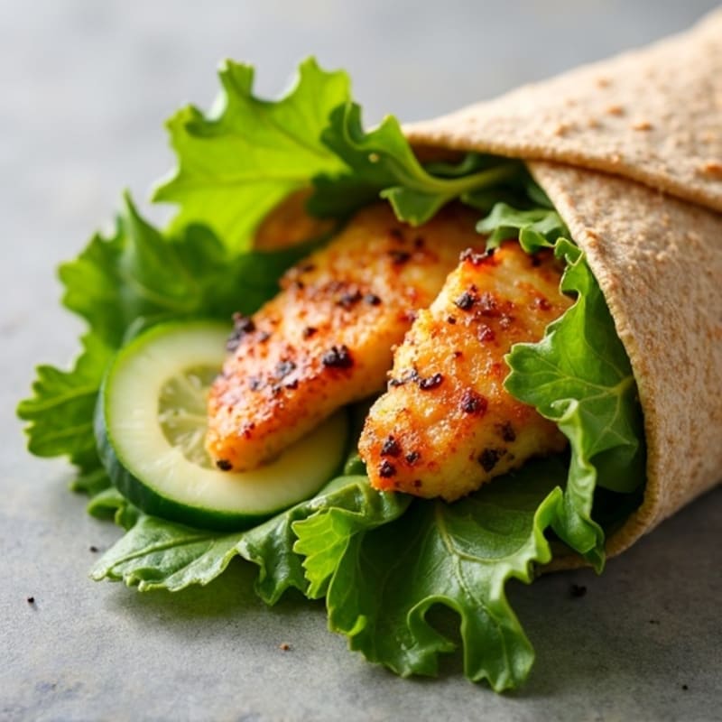 Crispy Lemon-Herb Chicken Protein Wrap with Fresh Greens