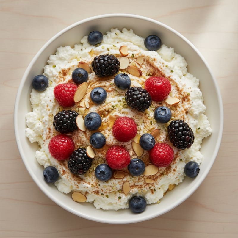 Whipped Cottage Cheese with Berries
