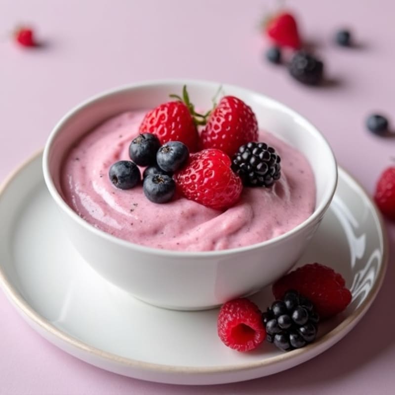Silky Greek Yogurt Protein Mousse with Mixed Berries