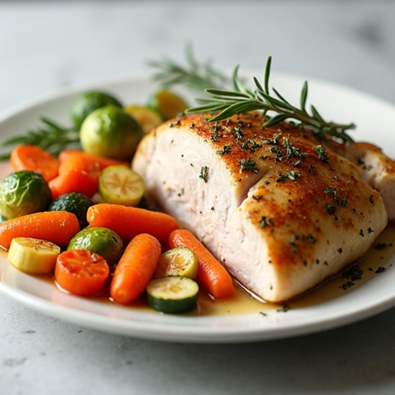 Herb-Roasted Turkey Breast with Crispy Roasted Vegetables