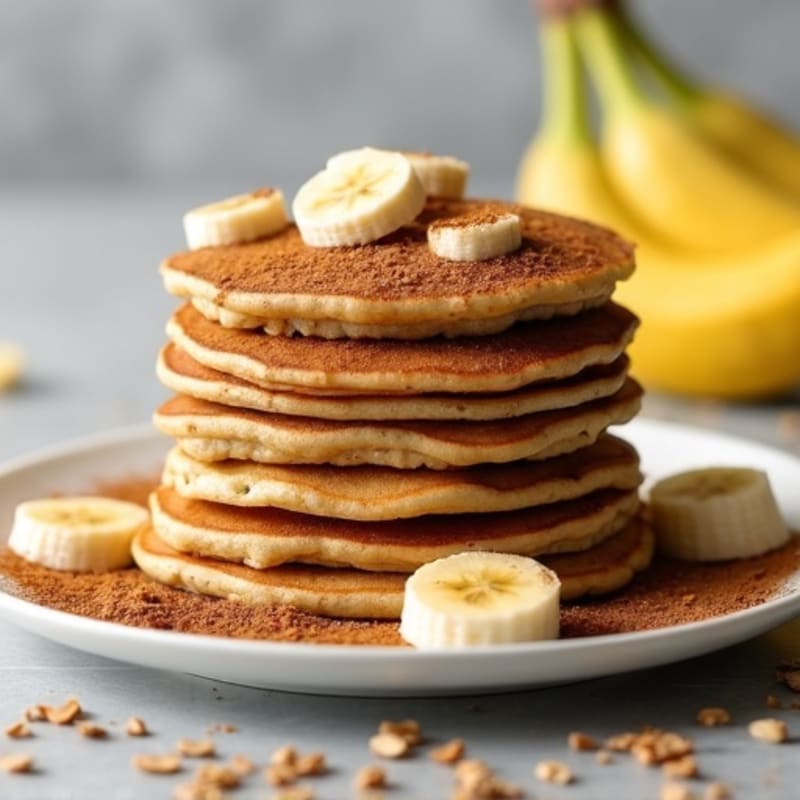 Cinnamon-Spiced Banana Protein Pancakes