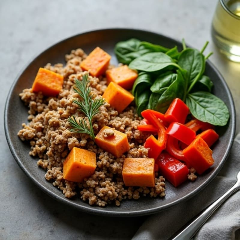 Herb-Seasoned Ground Turkey Skillet with Sweet Potatoes