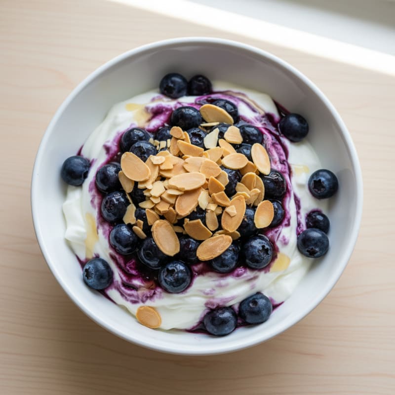 Greek Yogurt Protein Parfait with Berries and Almonds