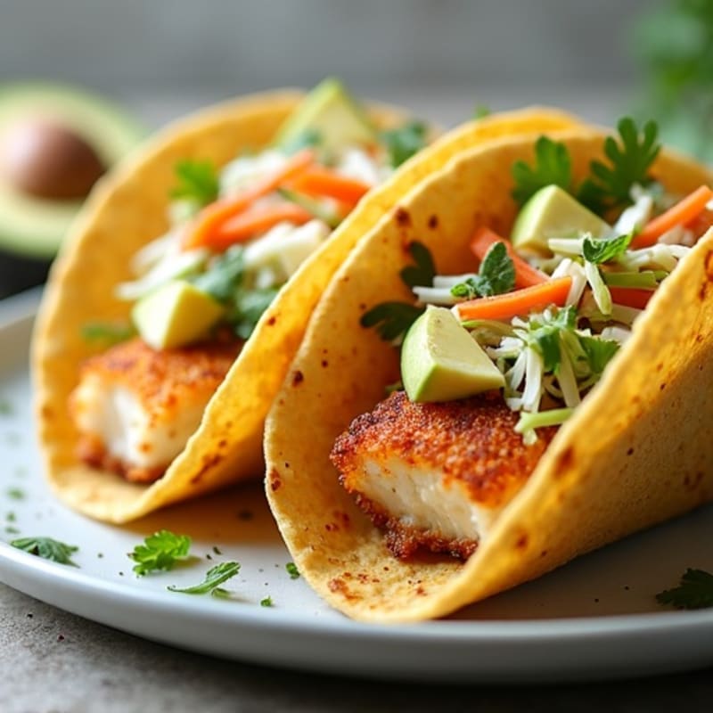 Healthy Crispy Fish Tacos with Fresh Slaw