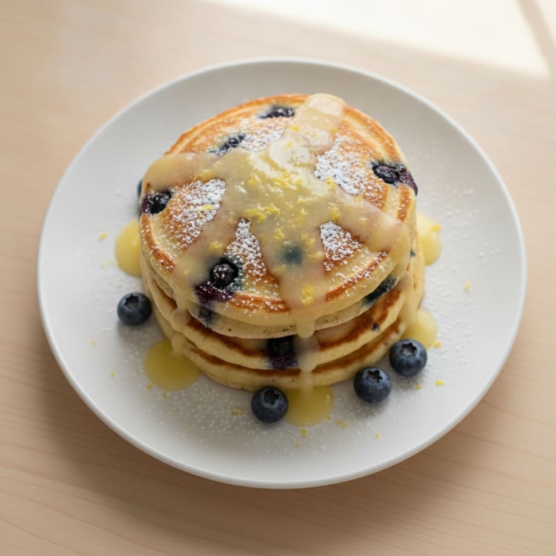 Blueberry Ricotta Pancakes with Lemon Zest