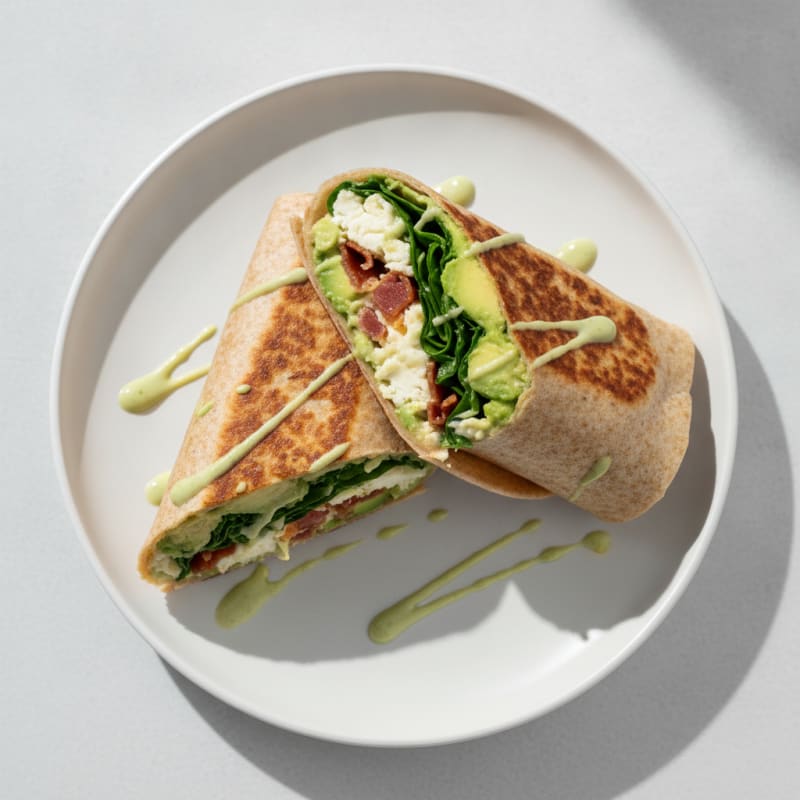 Crispy Turkey Bacon and Egg White Breakfast Wrap