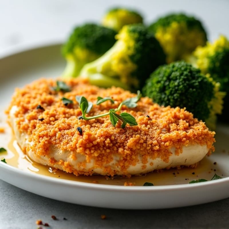 Crispy Baked Orange Chicken with Roasted Broccoli