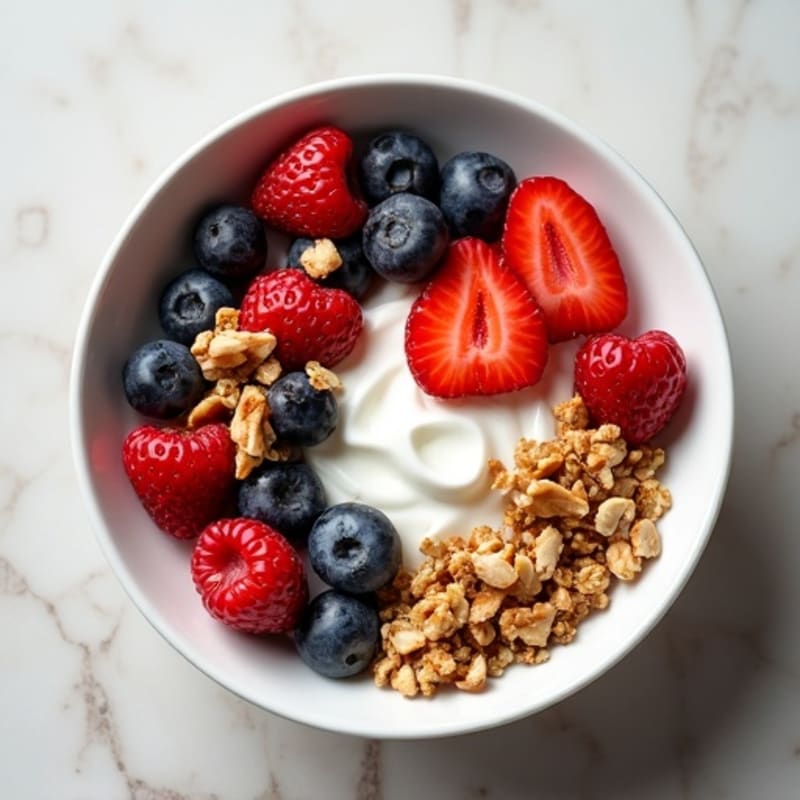 Greek Yogurt Bowl with Mixed Berries and Protein Granola
