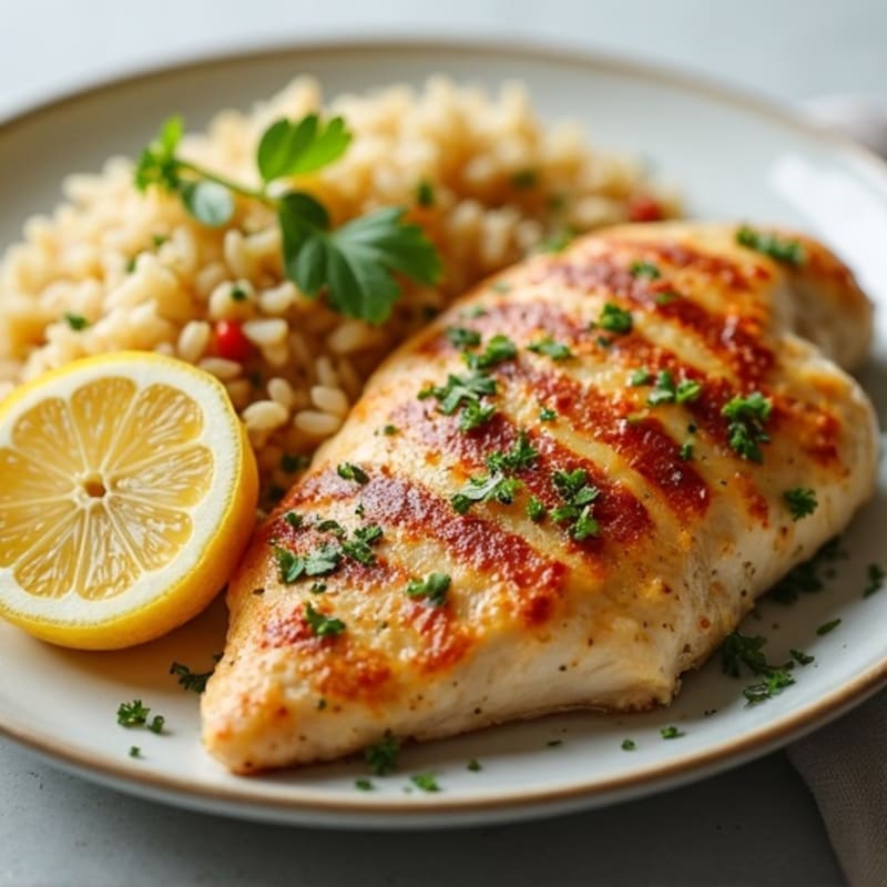 Lemon Herb Chicken with Fluffy Rice Pilaf