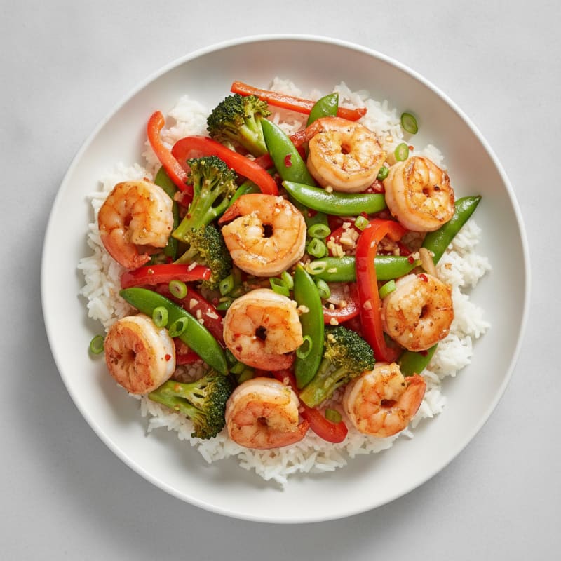Garlic Shrimp Stir-Fry with Jasmine Rice