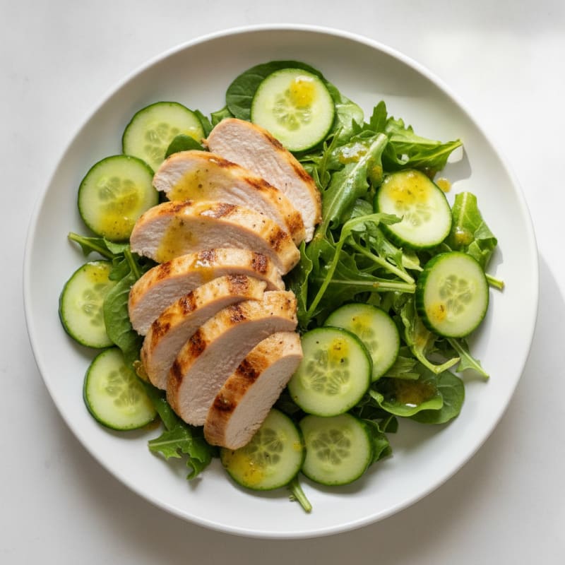 Grilled Turkey Breast Salad with Cucumber and Lemon Vinaigrette