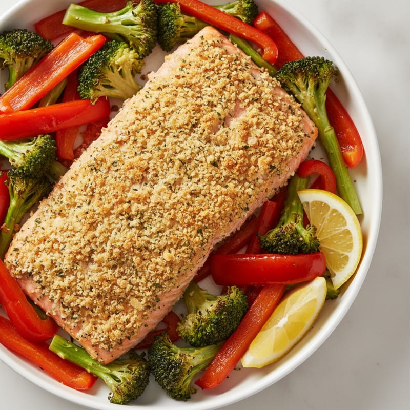 Herb-Crusted Salmon with Roasted Vegetables