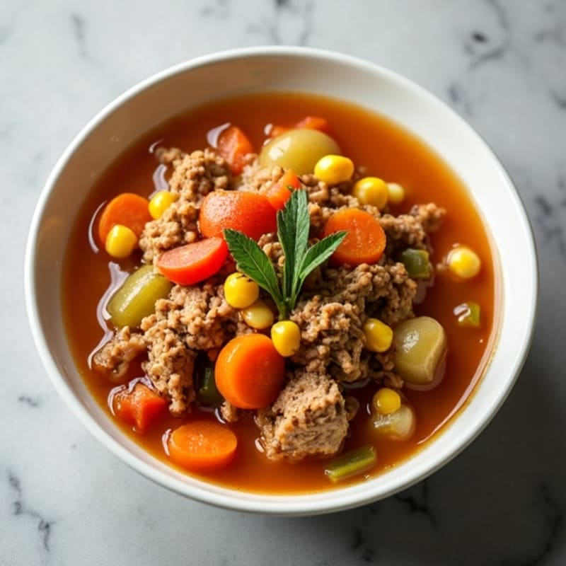 Hearty Ground Turkey and Vegetable Stew with Corn