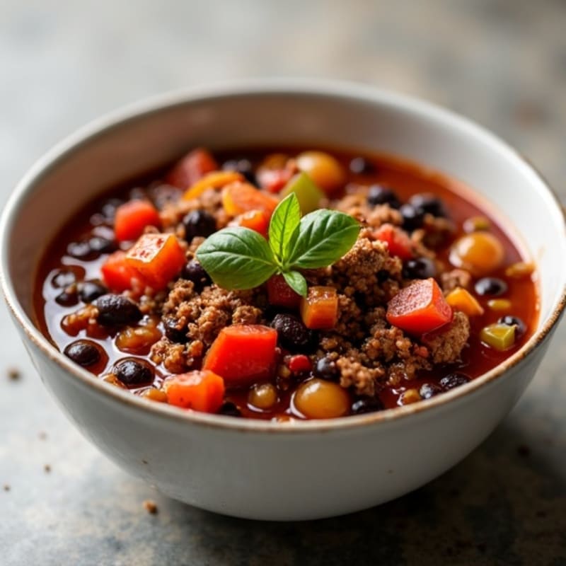 Hearty Black Bean and Ground Beef Chili