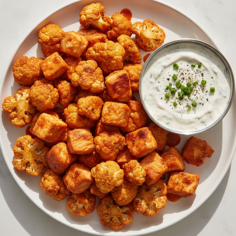 Buffalo Cauliflower Bites with Ranch Dip