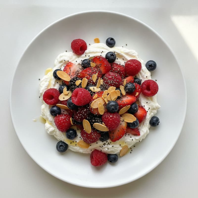 Silky Greek Yogurt Protein Mousse with Mixed Berries