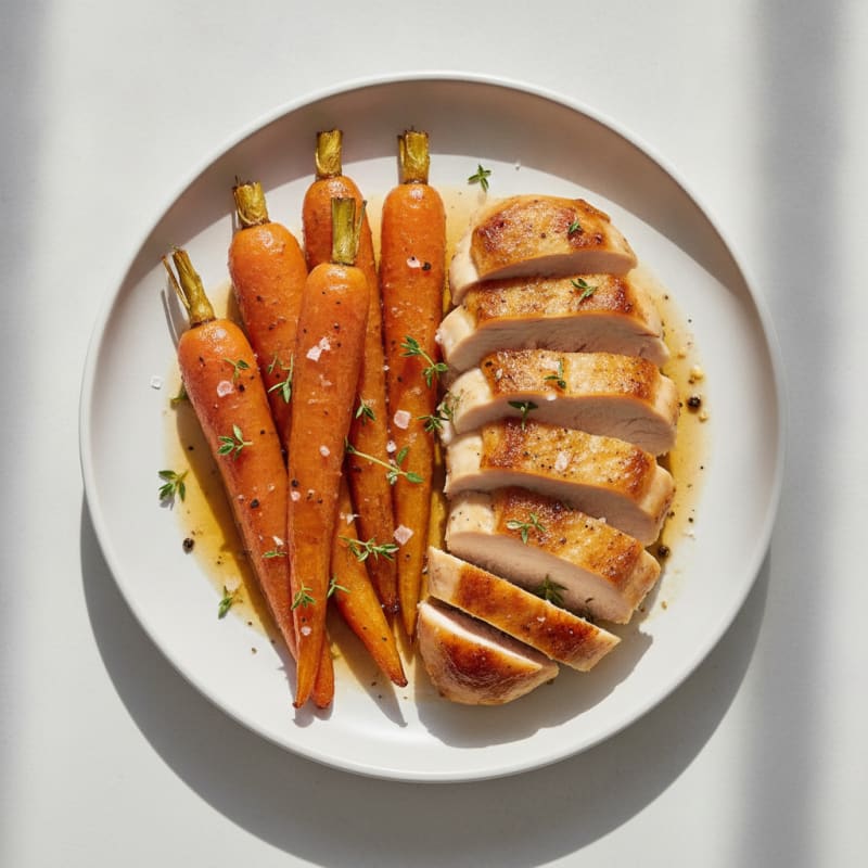 Maple Glazed Roasted Carrots and Chicken