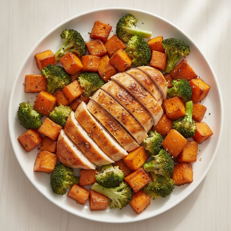 Sheet Pan Roasted Chicken and Sweet Potato