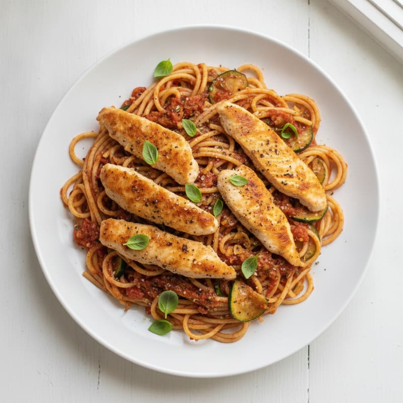 Clean-Eating Chicken Spaghetti with Marinara