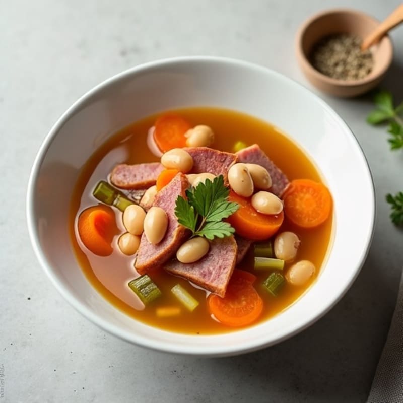 Hearty Smoked Ham and Bean Soup