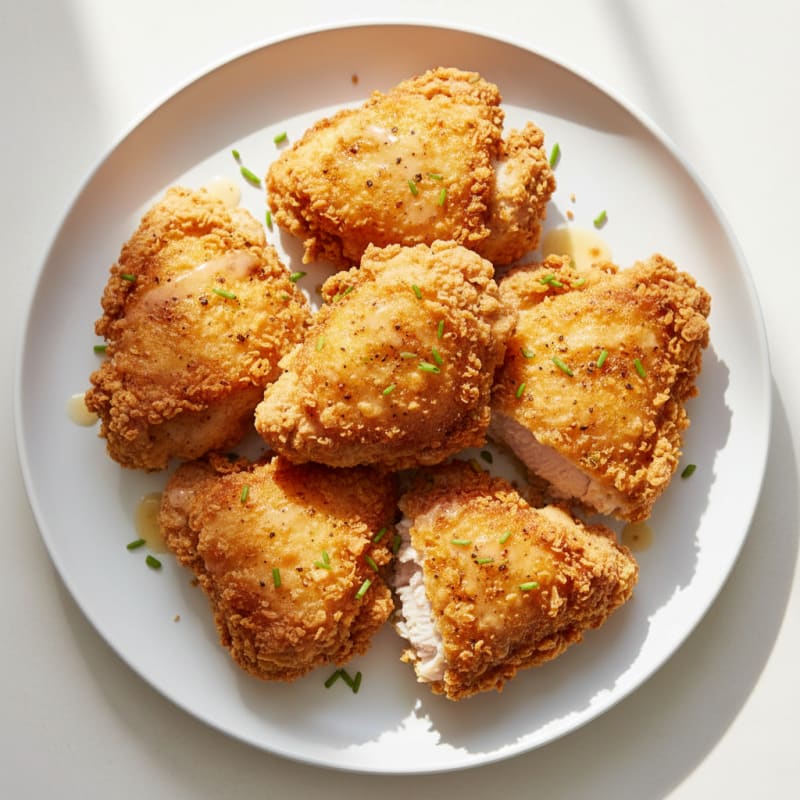 Crispy Buttermilk Fried Chicken Thighs