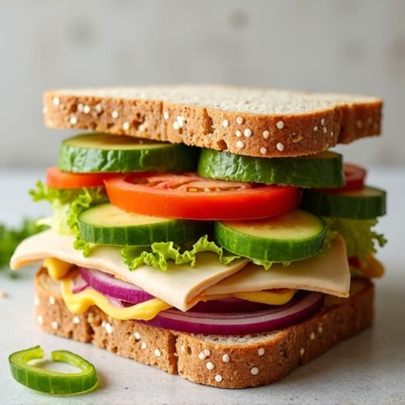 Turkey and Avocado Sandwich with Crunchy Vegetables