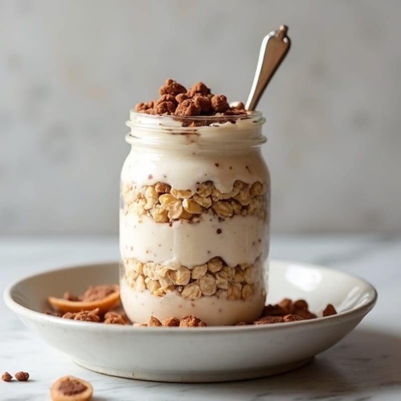 High-Protein Tiramisu Overnight Oats
