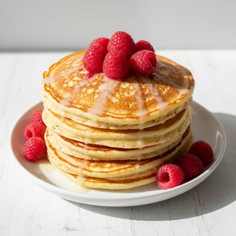 Fluffy Golden Buttermilk Pancake Stack
