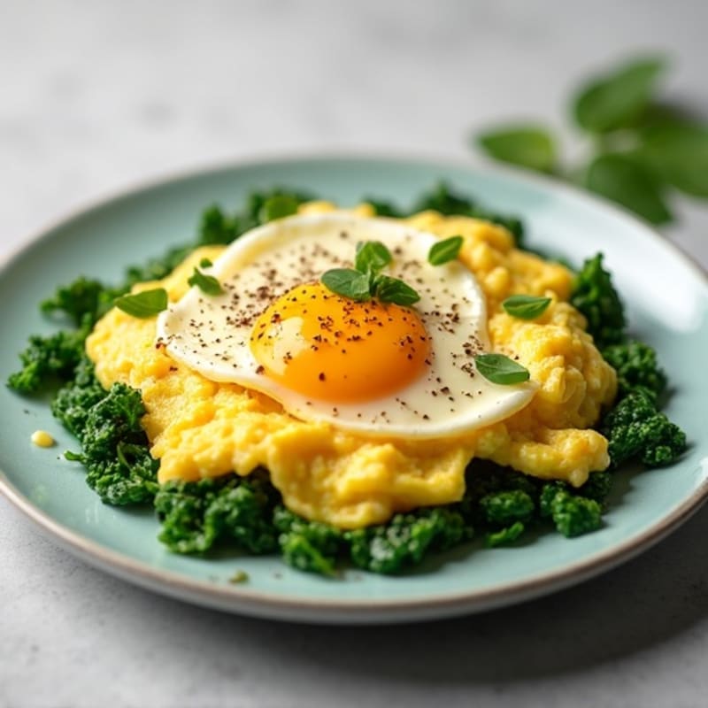 Protein-Rich Scrambled Eggs with Spinach and Cottage Cheese