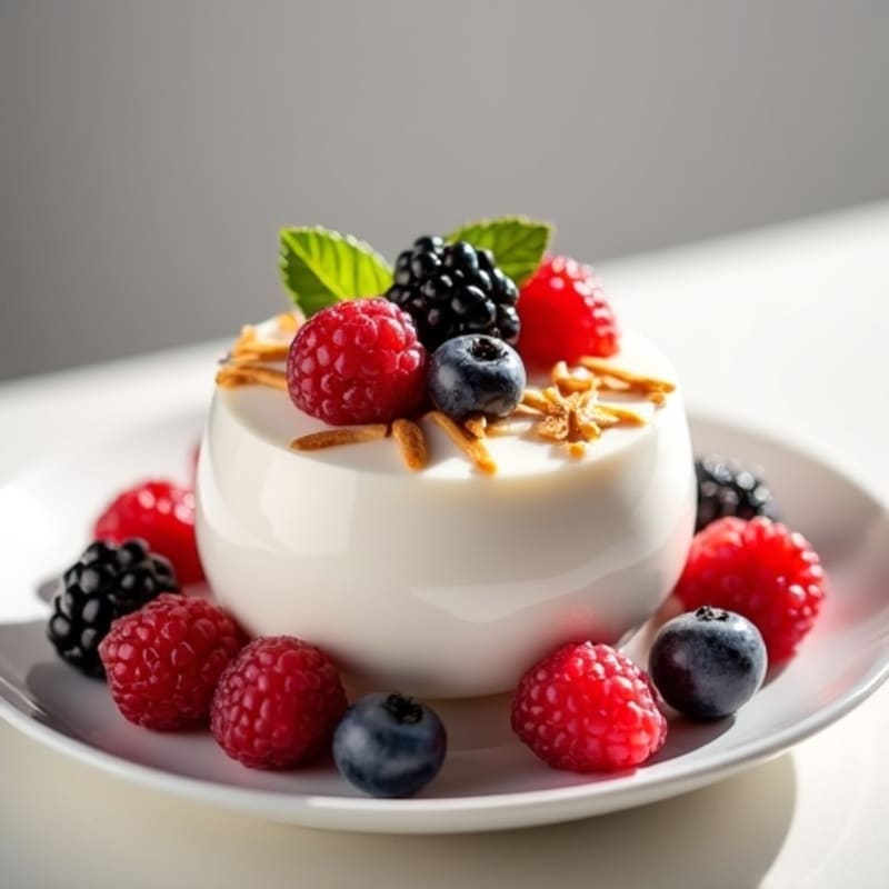 Silky Greek Yogurt Protein Pudding with Berries