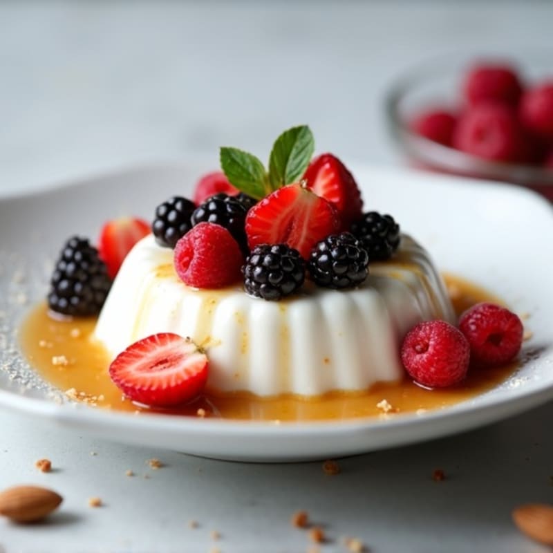 Creamy Vanilla Protein Yogurt with Mixed Berries and Almond Butter