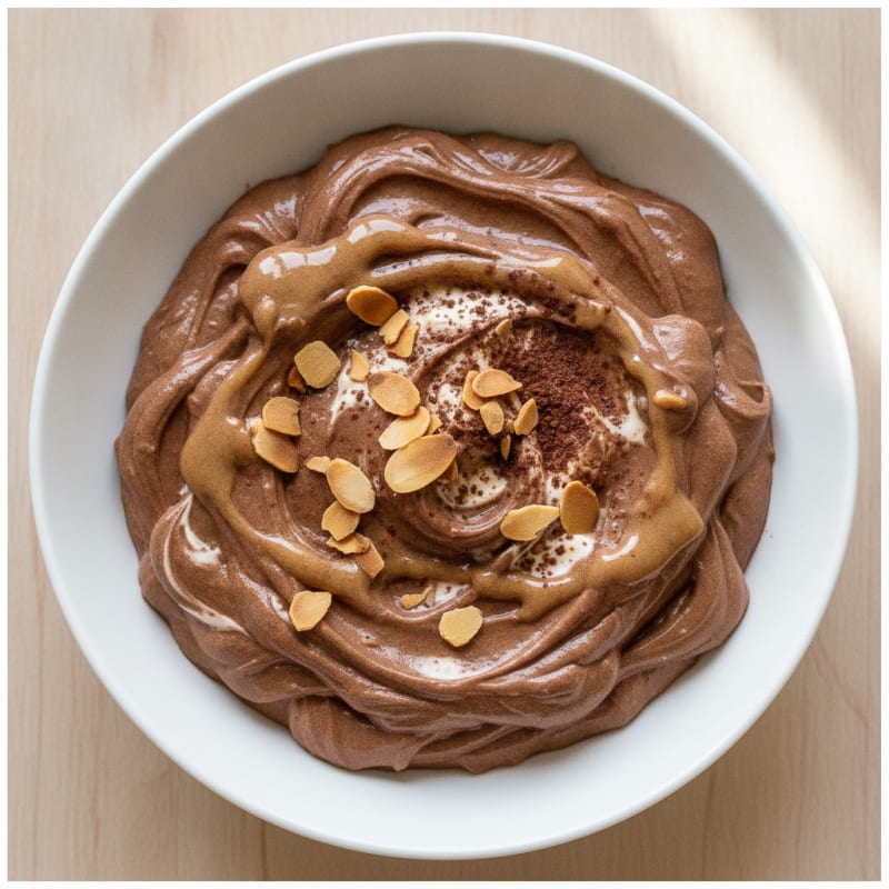 Silky Chocolate Protein Pudding with Almond Butter